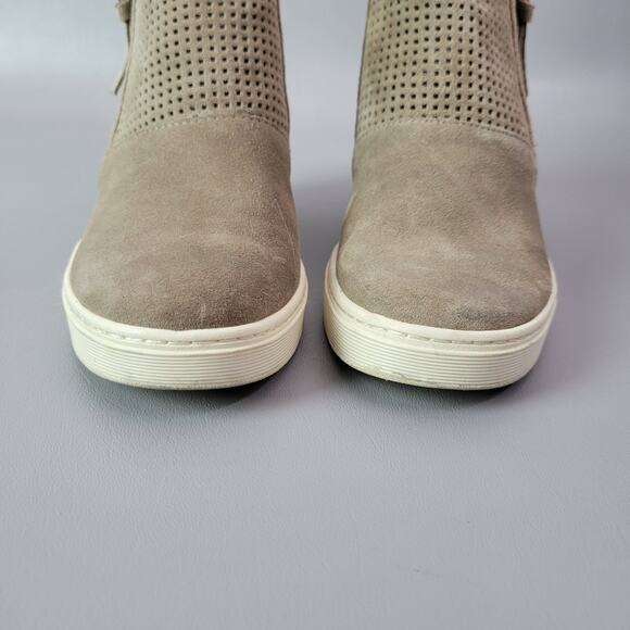 Sofft Boots Womens 6 M Bellview Wedge Booties Taupe Leather Zipper Round Toe - Picture 5 of 11